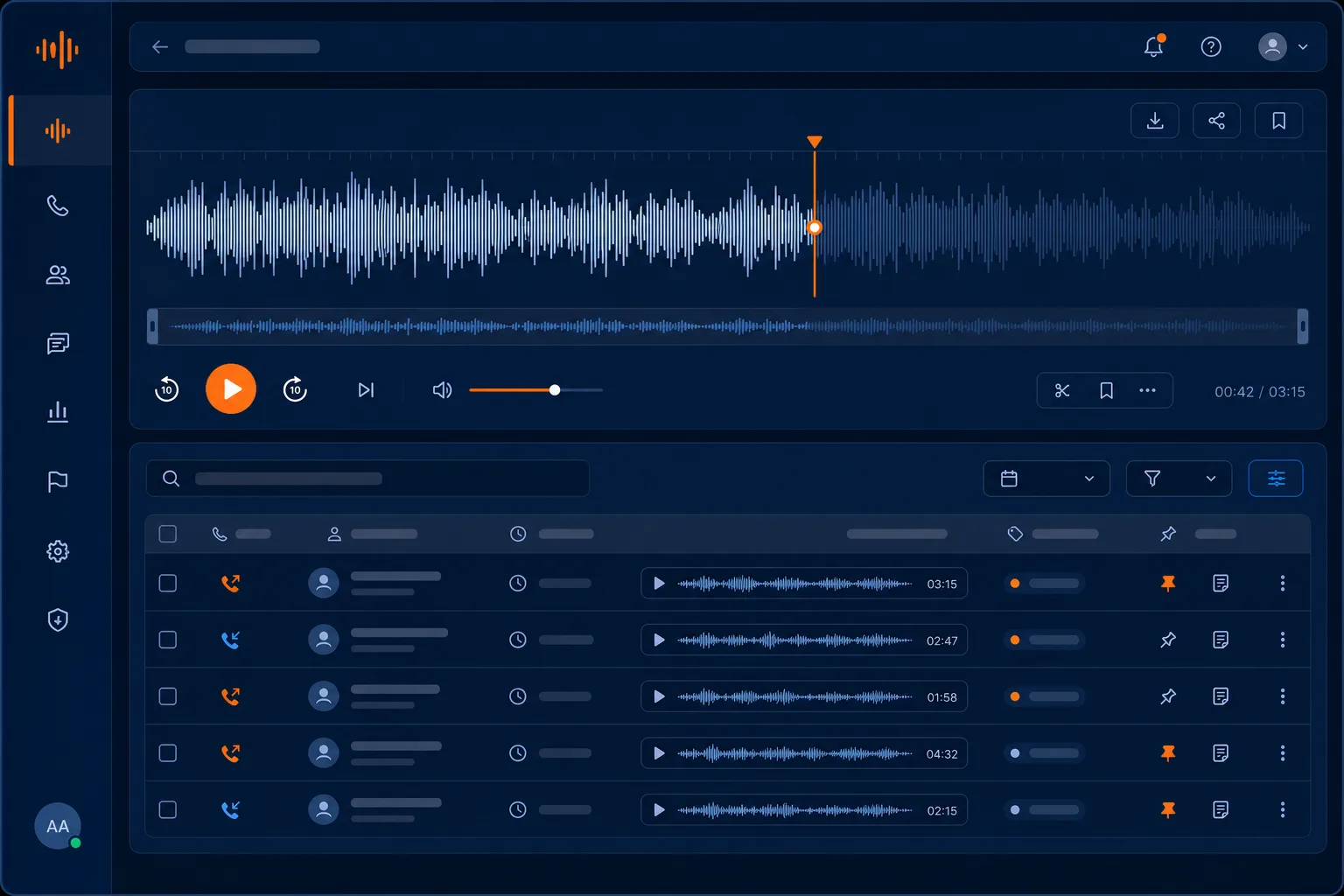 Archivo de llamadas de ConnectHub Call Recorder